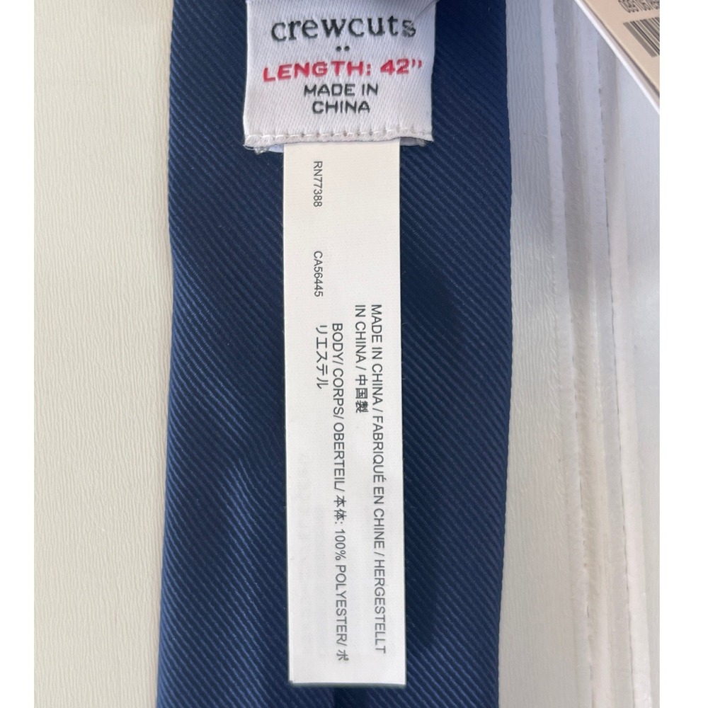 NWT Crewcuts Boys Navy Blue Twill Necktie 42 Inch Preppy - Picture 5 of 6